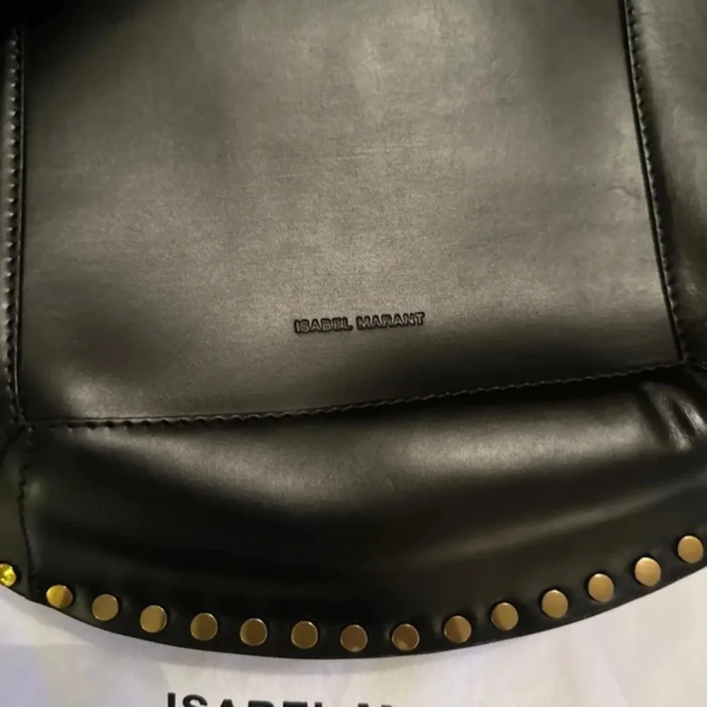 Isabel Marant Black Leather Saddle Bag with Gold StudTrim🖤💛 - Picture 7 of 9